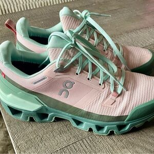 On Running Cloudwander Waterproof Women's Pink and Green Sneakers